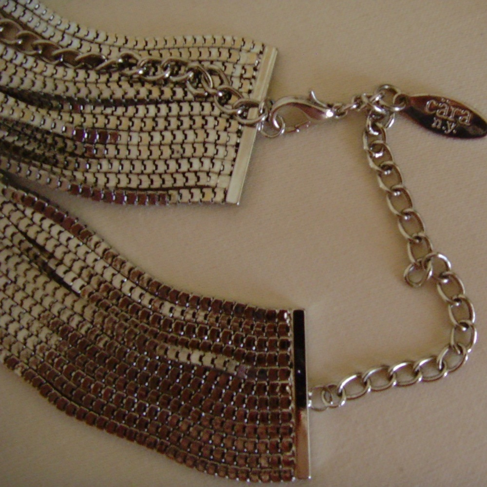 CARA 12 Strand Silver-Tone Cascading Necklace - Picture 9 of 9
